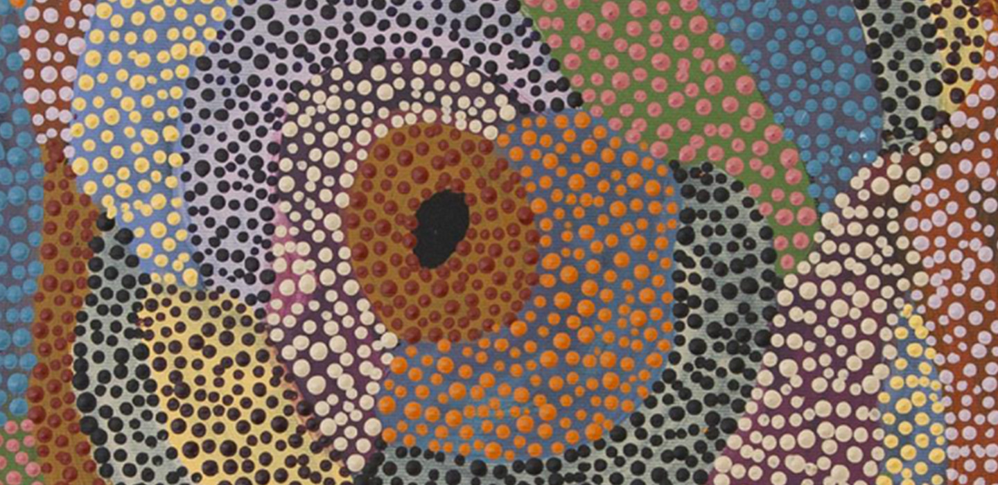 Image Credit, detail of Marianne Burton Punmu Waterholes 2024 30 x 30 cm acrylic on canvas