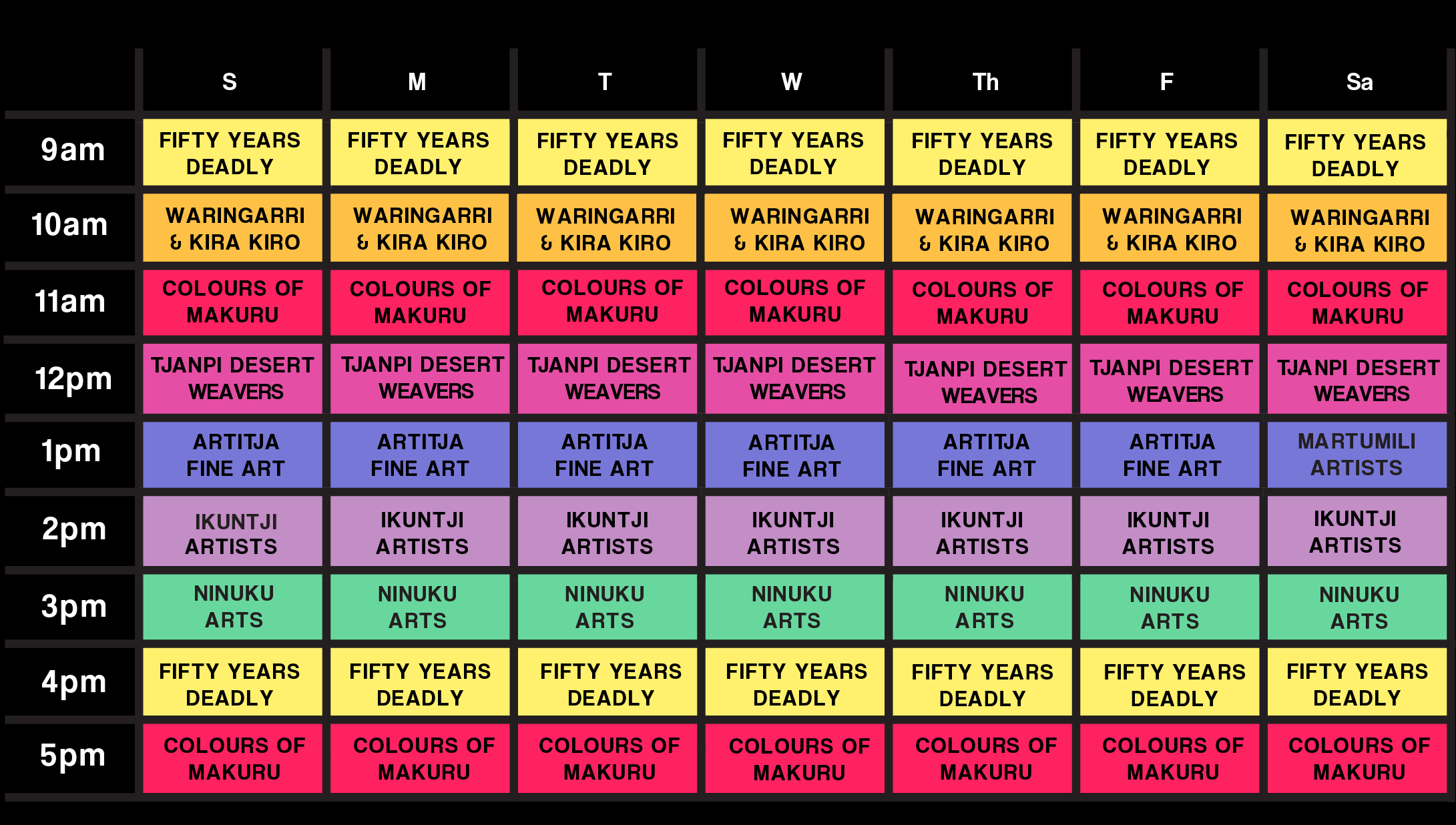 Goologoolup 2025 Schedule Forrest Place